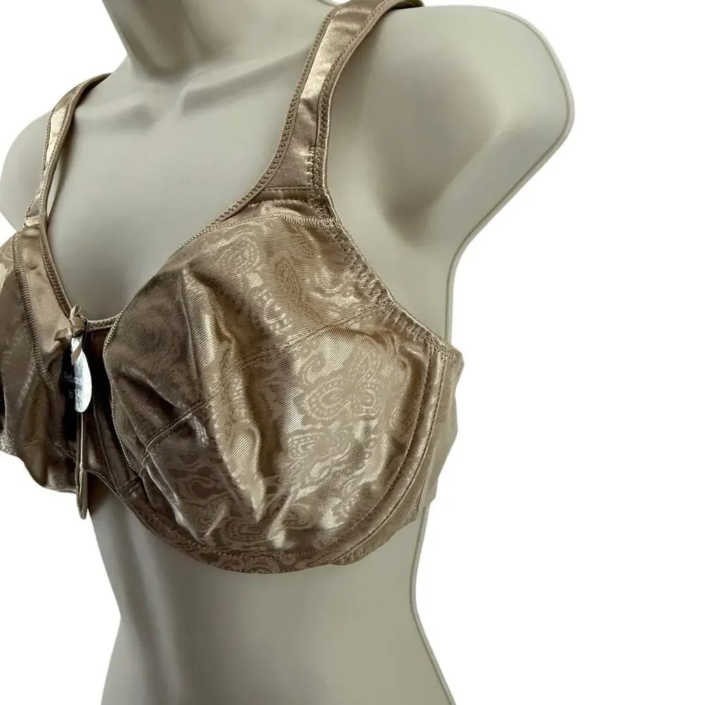 Bali Minimizer Satin Tracings Comfort Strap Underwire Bra 36D Beige